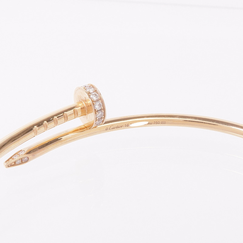 CARTIER 18K玫瑰金Juste un Clou鑽石手鐲Cartier#16-5