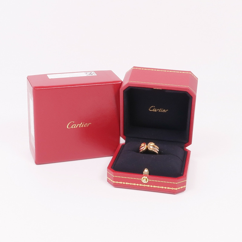 CARTIER 18K黃金/白金/玫瑰金Trinity Double C戒指Cartier#49/US#5-7