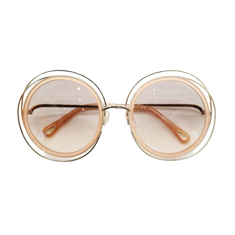 Chloe 壓克力雙圈太陽眼鏡(粉)-3