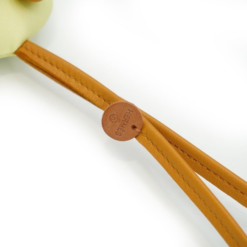 Hermes Petit H 貓頭鷹造型絲質布吊飾(淡黃)-3