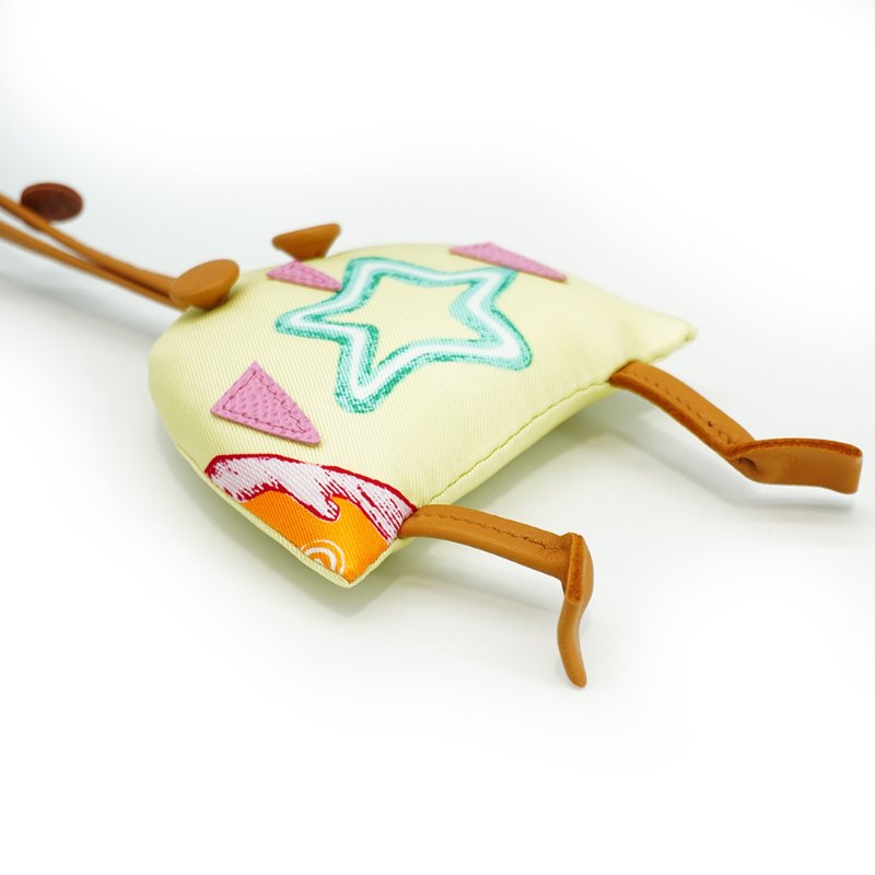 Hermes Petit H 貓頭鷹造型絲質布吊飾(淡黃)-4