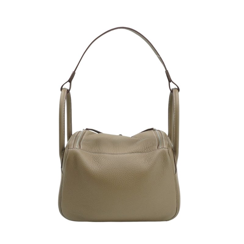 Hermes 展示品 Lindy 26 牛皮銀釦手提/肩背兩用包(etoupe大象灰)-2