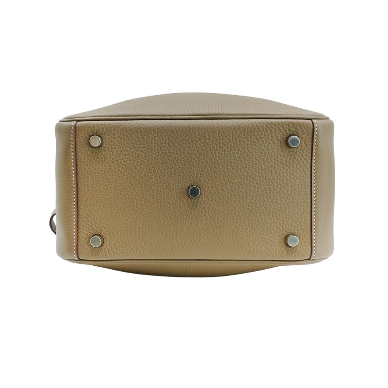 Hermes 展示品 Lindy 26 牛皮銀釦手提/肩背兩用包(etoupe大象灰)-3