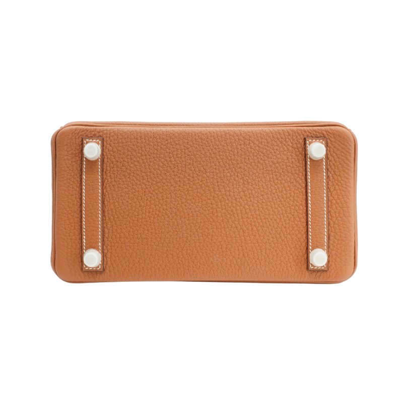 Hermes 展示品 Birkin 牛皮金釦手提柏金包-25cm(K刻/Gold棕)-3