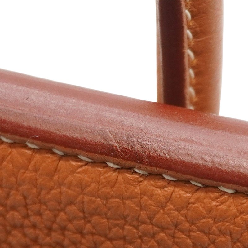 Hermes 展示品 Birkin 牛皮金釦手提柏金包-25cm(K刻/Gold棕)-5