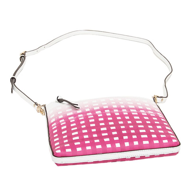 【COACH】桃紅漸層方扁斜背包-白桃-2