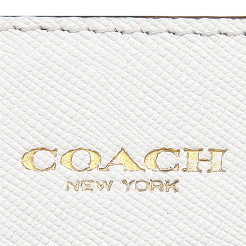 【COACH】桃紅漸層方扁斜背包-白桃-4