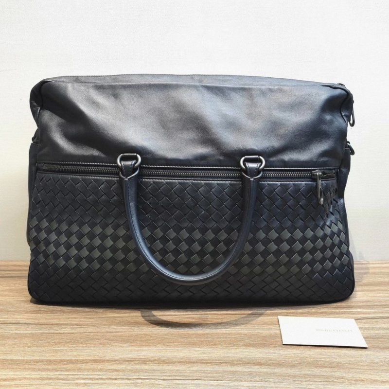 BV 黑色經典編織手提公事包40*27*7 98新配件塵袋-0