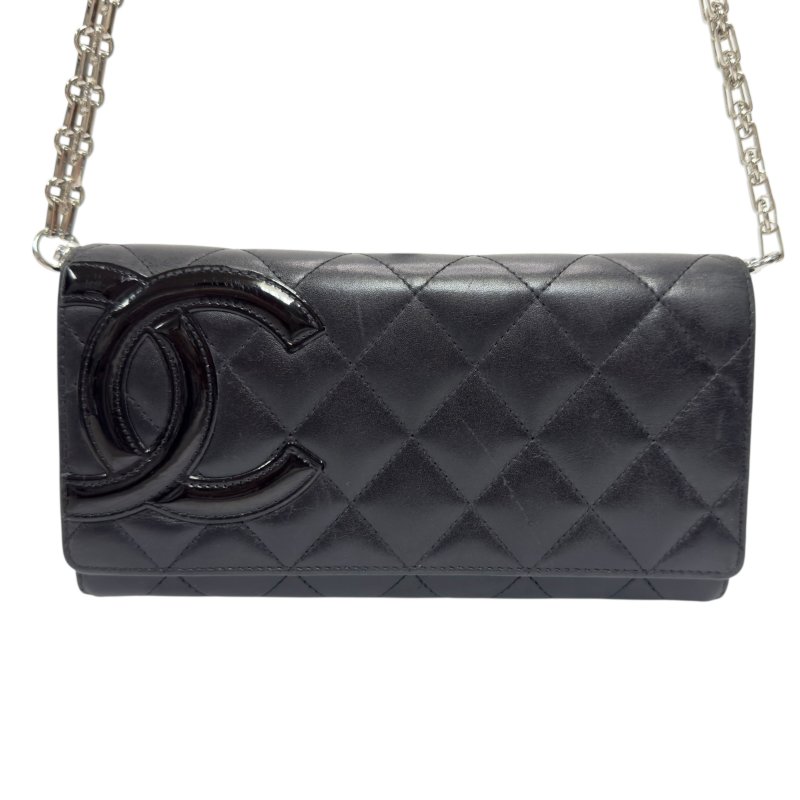 CHANEL *自加鏈>送無品牌扣+無品牌鏈帶* Cambon 長銀包 WOC-2