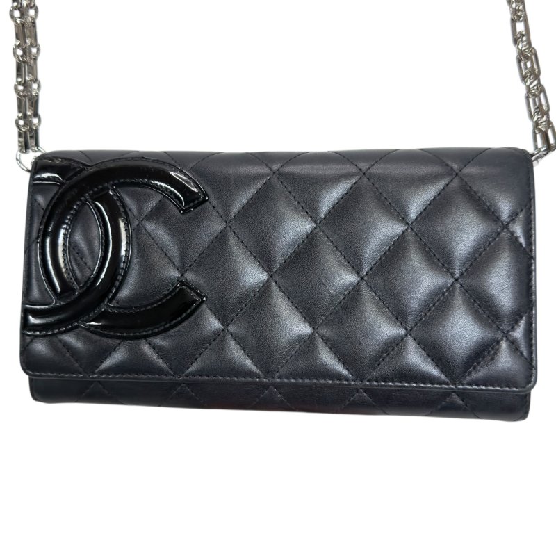 CHANEL *自加鏈>送無品牌扣+無品牌鏈帶* Cambon 長銀包 WOC-3