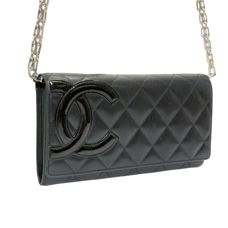CHANEL *自加鏈>送無品牌扣+無品牌鏈帶* Cambon 長銀包 WOC-5