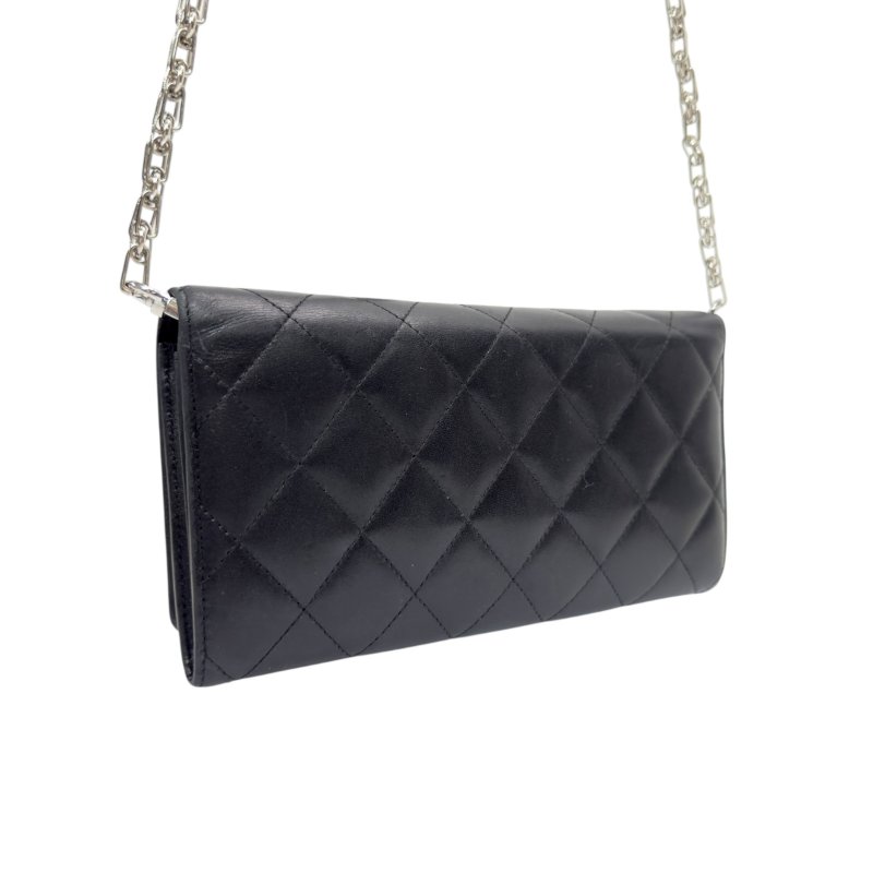 CHANEL *自加鏈>送無品牌扣+無品牌鏈帶* Cambon 長銀包 WOC-8