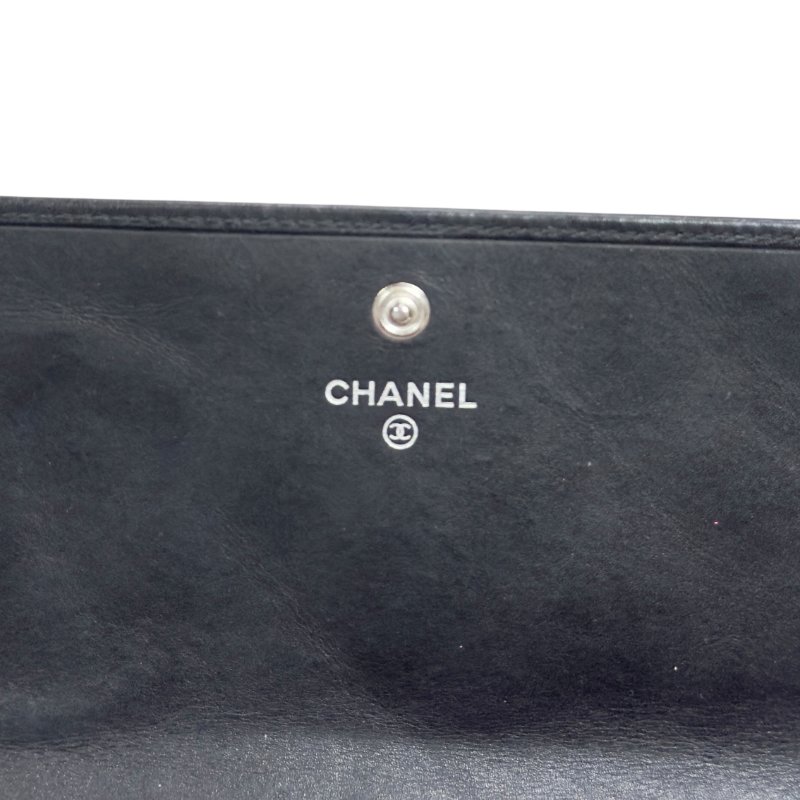 CHANEL *自加鏈>送無品牌扣+無品牌鏈帶* Cambon 長銀包 WOC-16