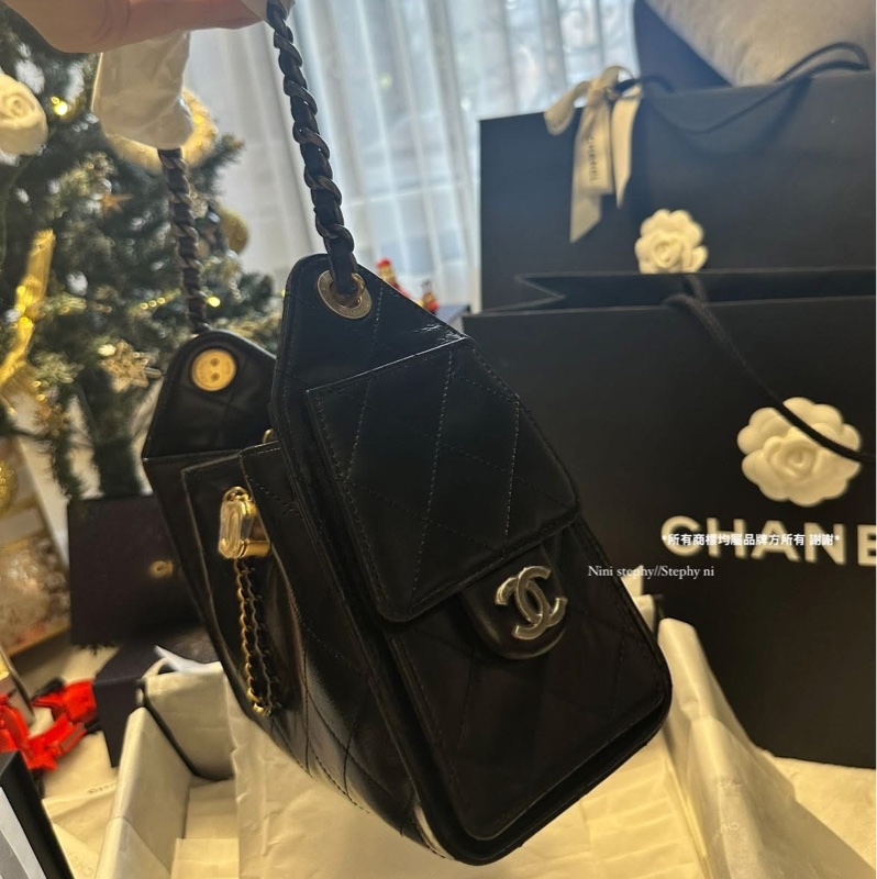 全拍唯一🌟香奈兒Chanel_ 26C爆款mini 25 bag hobo 全新全配-5