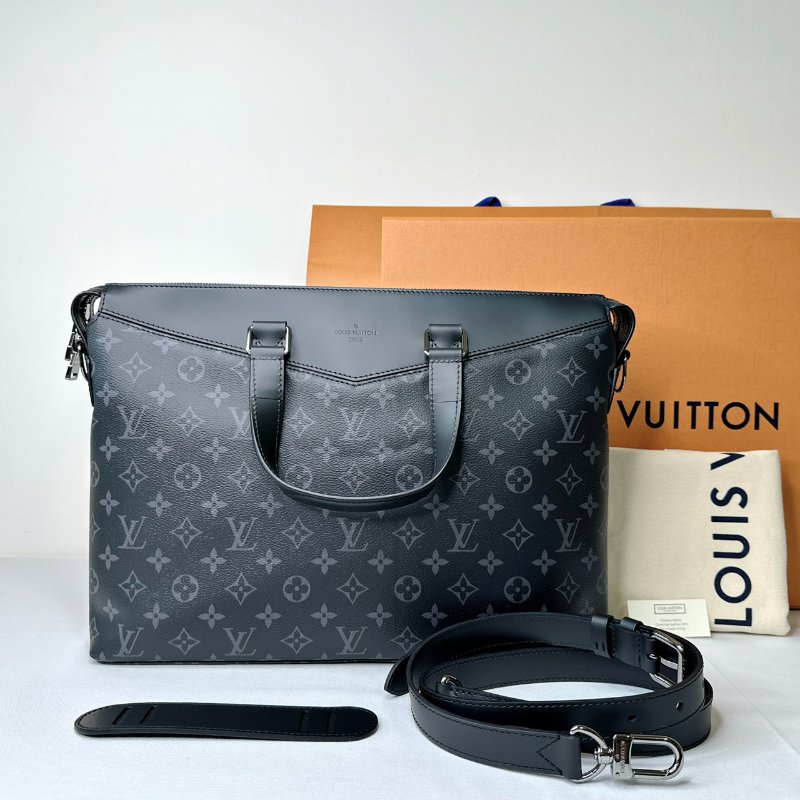 LV Briefcase Explorer黑花公事包-0