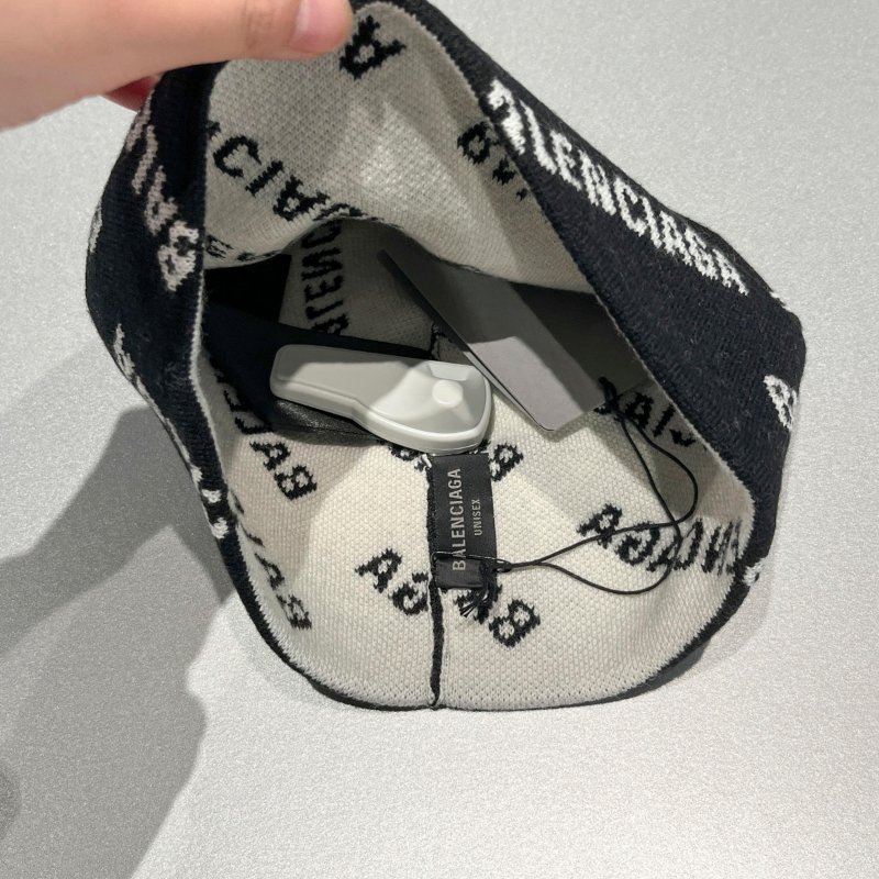 💎Han's house精品服飾💎Balenciaga 巴黎世家 滿版 針織 毛帽 義大利製 現貨 原價11500-4