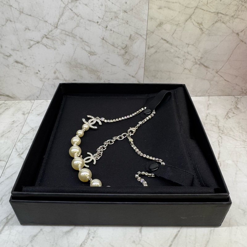 CHANEL珍珠拚水續雙C頸鍊-1