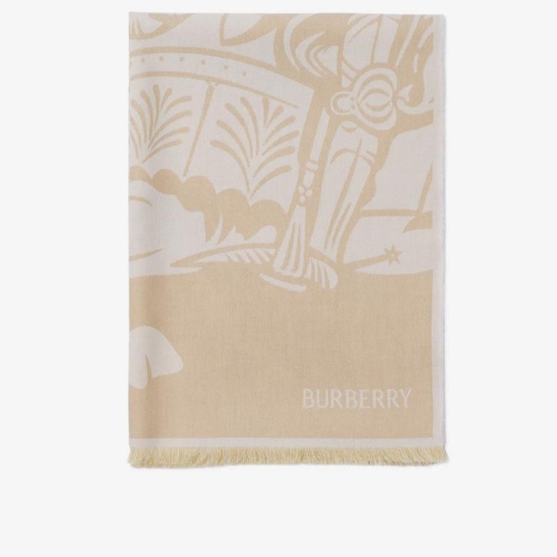 💎Han's house精品服飾💎 Burberry 戰馬 絲巾 圍巾 領巾 義大利製 中性 180x66CM 原價18200-1