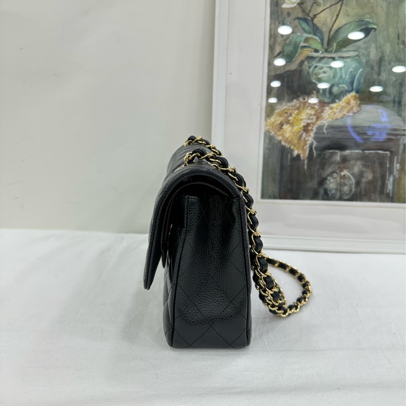 chanel 香奈兒 cf中號黑金荔枝皮 25開 有購證無卡-4