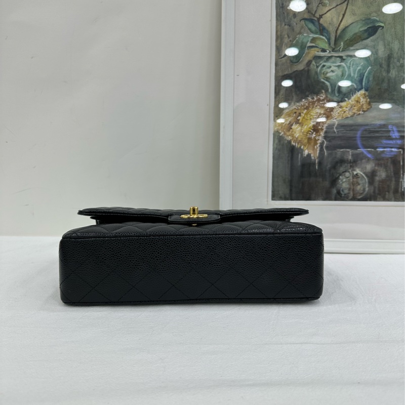 chanel 香奈兒 cf中號黑金荔枝皮 25開 有購證無卡-5