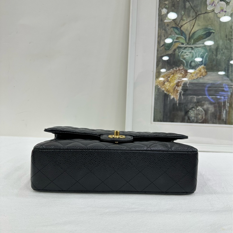 chanel 香奈兒 cf中號黑金荔枝皮 25開 有購證無卡-8