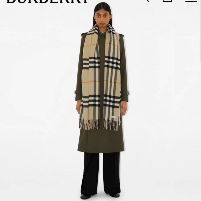 💎Han's house精品服飾💎Burberry 圍巾 格紋 羊毛 雙面 羊絨 中性 200X52 蘇格蘭制 現貨 原價25900-6