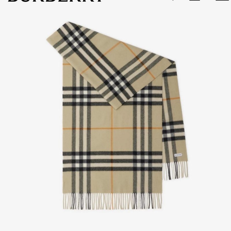 💎Han's house精品服飾💎Burberry 圍巾 格紋 羊毛 雙面 羊絨 中性 200X52 蘇格蘭制 現貨 原價25900-8