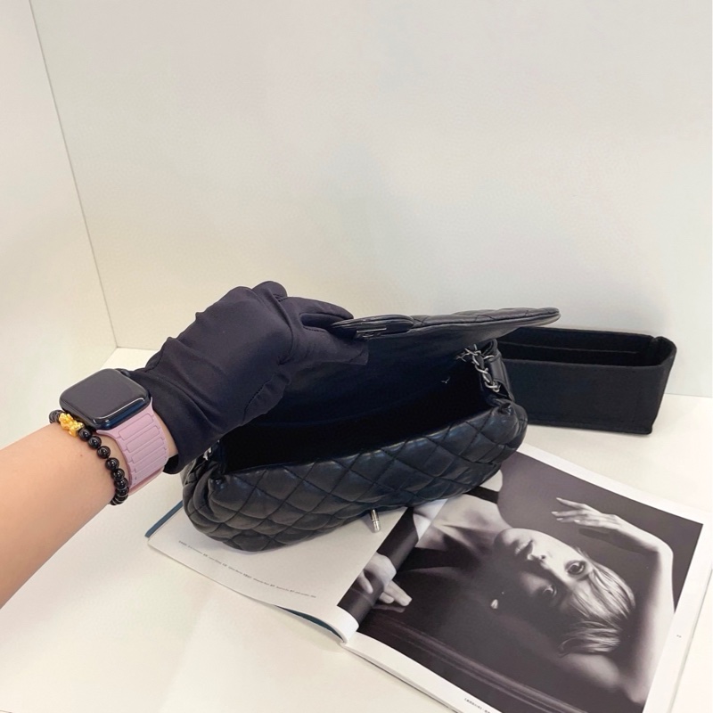 【98新🆕】Chanel黑銀泡芙法棍CF鏈條包 小機場系列手提包 單肩包-7