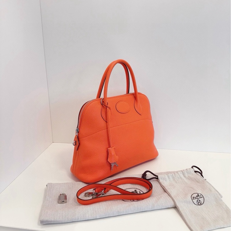 【99新帶膜🆕】Hermes Bolide31 銀扣保齡球包 手提包 斜挎包 單肩包-1