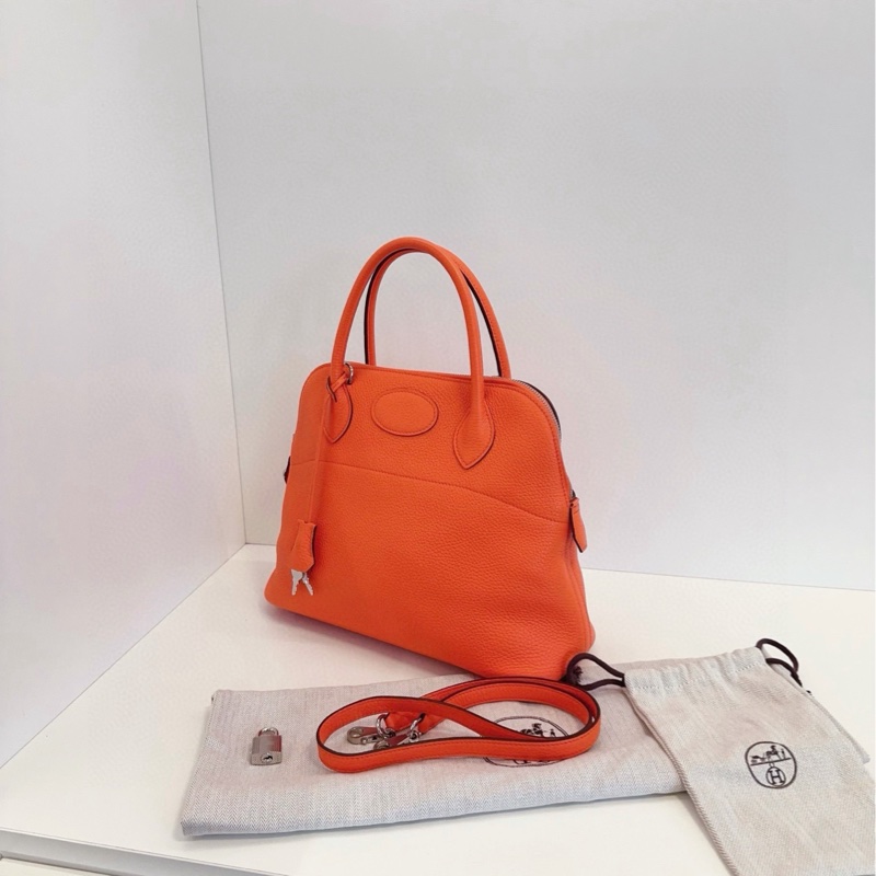 【99新帶膜🆕】Hermes Bolide31 銀扣保齡球包 手提包 斜挎包 單肩包-2