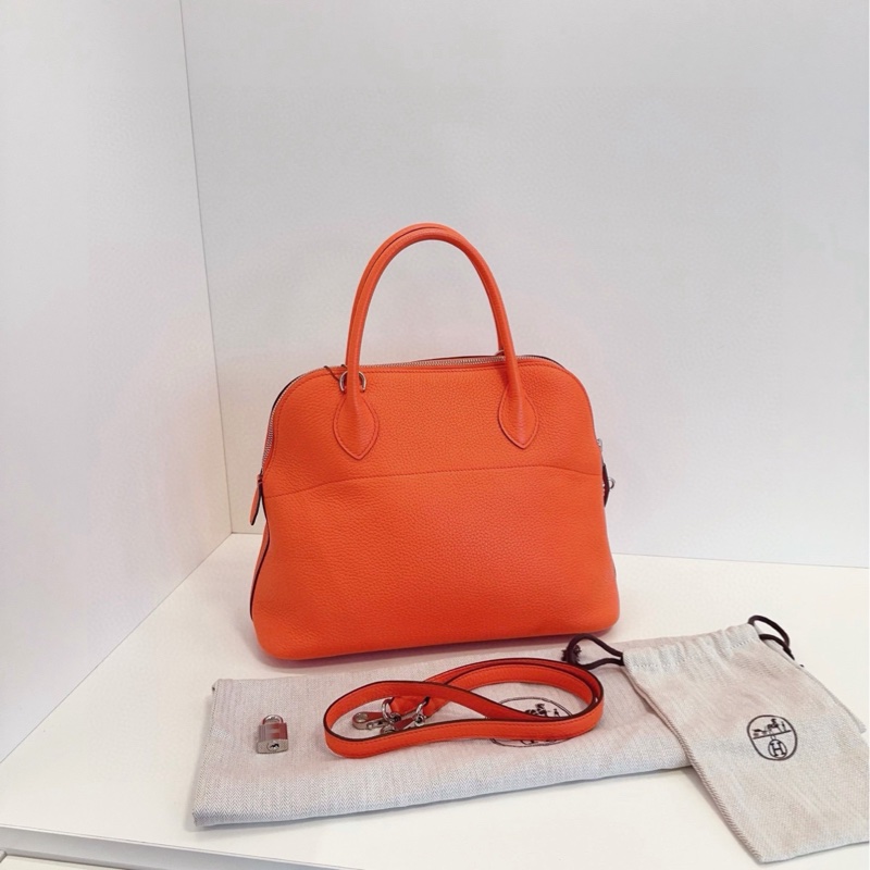 【99新帶膜🆕】Hermes Bolide31 銀扣保齡球包 手提包 斜挎包 單肩包-3