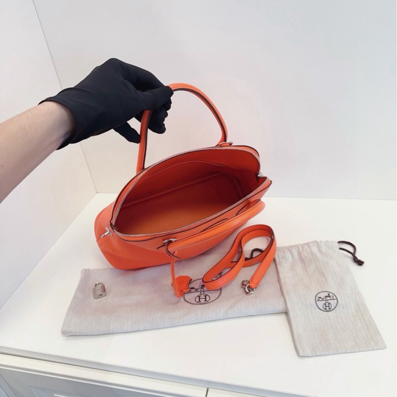 【99新帶膜🆕】Hermes Bolide31 銀扣保齡球包 手提包 斜挎包 單肩包-7