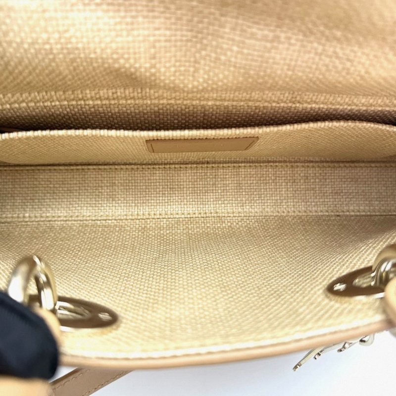️DIOR 酒椰草藤格紋編織橫版黛妃手提肩背斜背包 26*15*6 98新配件塵袋-1
