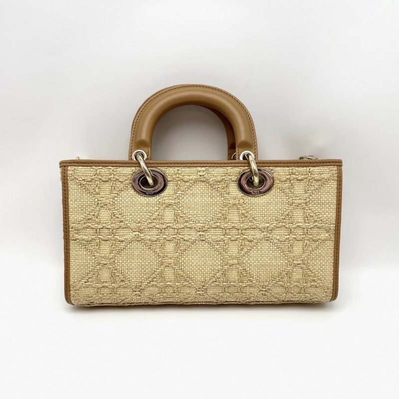 ️DIOR 酒椰草藤格紋編織橫版黛妃手提肩背斜背包 26*15*6 98新配件塵袋-5