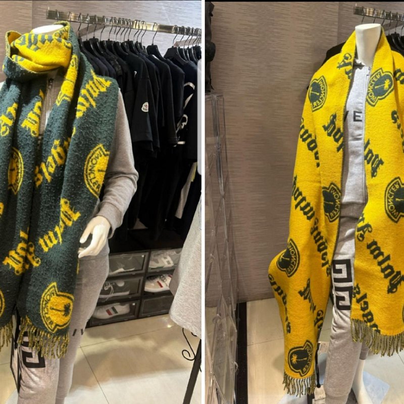 💎Han's house精品服飾💎 法國頂級 moncler 98% 羊毛 毛絨 圍巾 雙面用-7