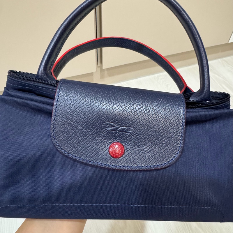 Longchamp 短把M深藍色-2