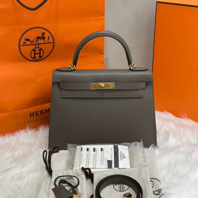 HERMES Kelly 28 - 錫器灰金 U-7