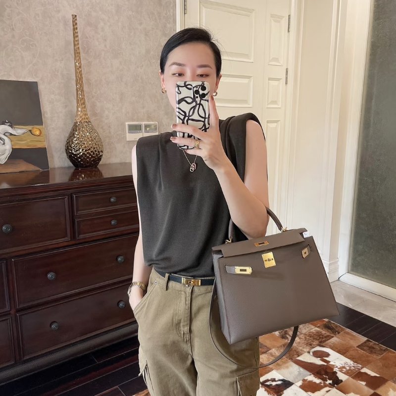 HERMES Kelly 28 - 錫器灰金 U-8