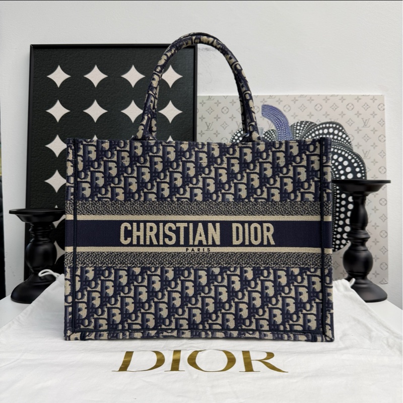 Dior Oblique經典刺繡老花tote托特 中號 手提包 尺寸約36*27.5*16.5 配件:塵袋-0