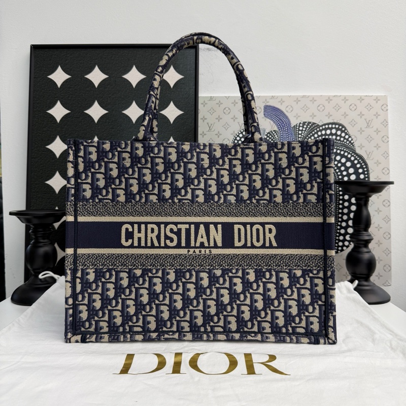 Dior Oblique經典刺繡老花tote托特 中號 手提包 尺寸約36*27.5*16.5 配件:塵袋-5