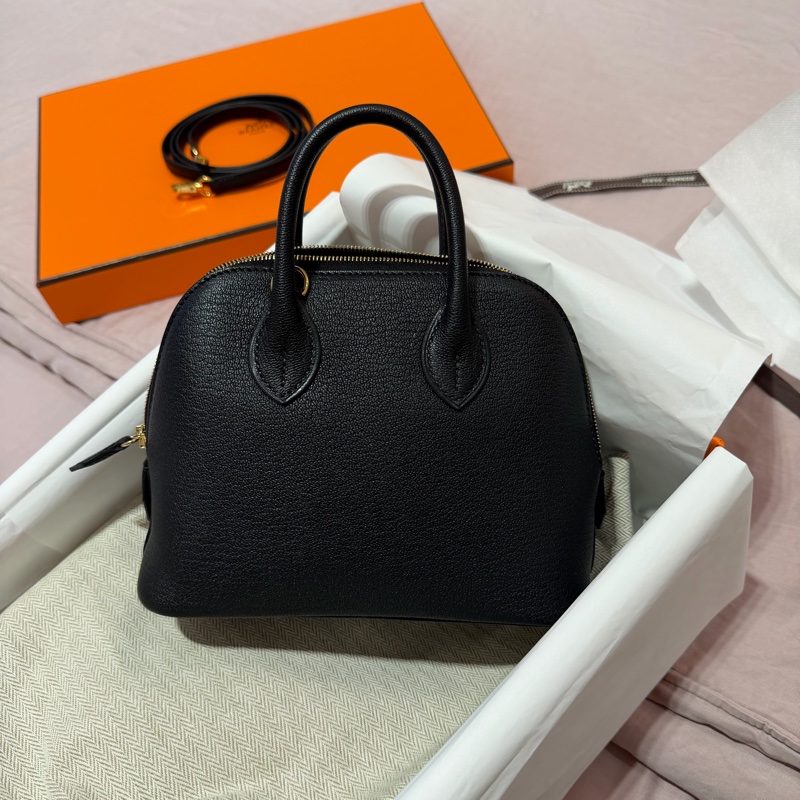 Hermes’s mini bolide 黑色山羊皮金扣-4