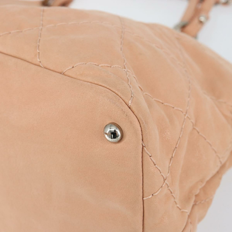 【日本直送】香奈兒 (CHANEL) 狂野縫線鏈條肩背包,塗佈帆布,米色,CC標誌,貨號148381-15