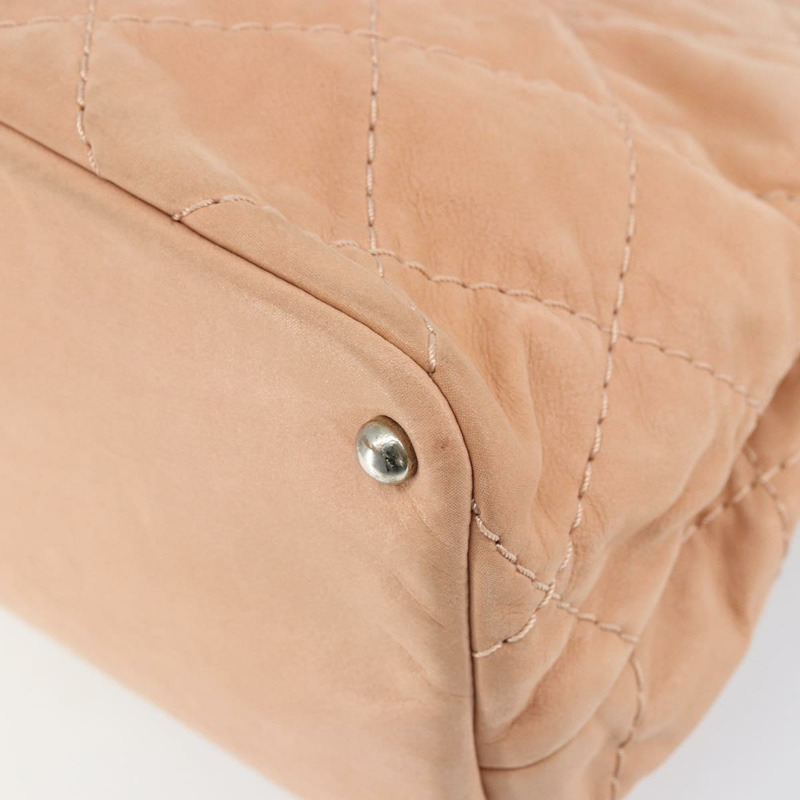 【日本直送】香奈兒 (CHANEL) 狂野縫線鏈條肩背包,塗佈帆布,米色,CC標誌,貨號148381-17