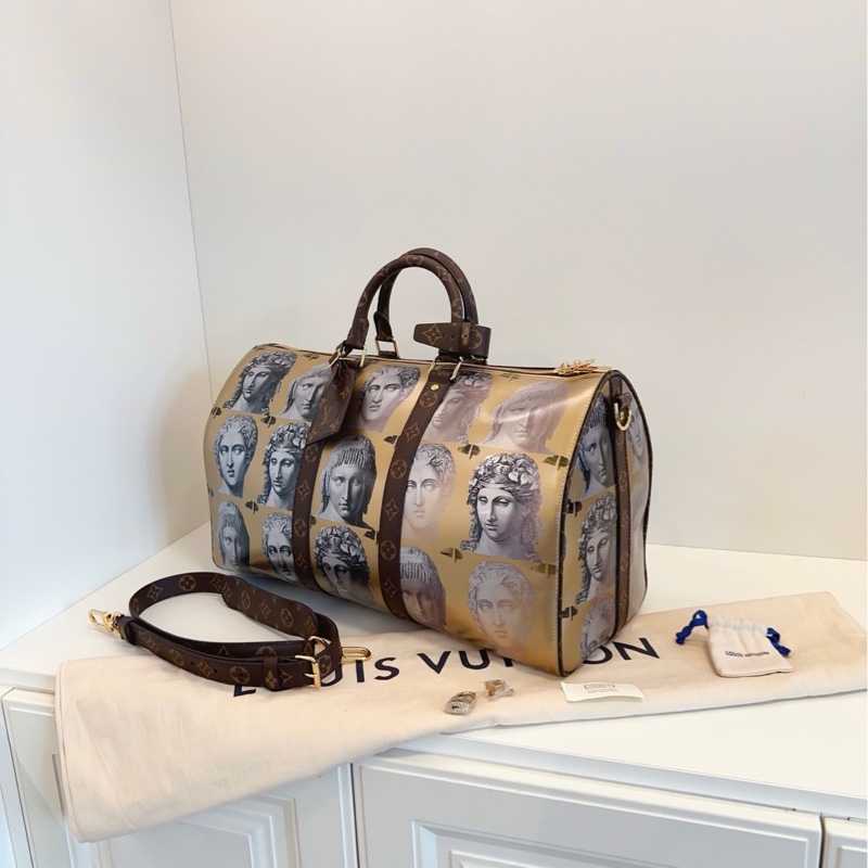 【99新閒置🆕】LVx FORNASETTI keepall45 限量羅馬雕像旅行袋-4
