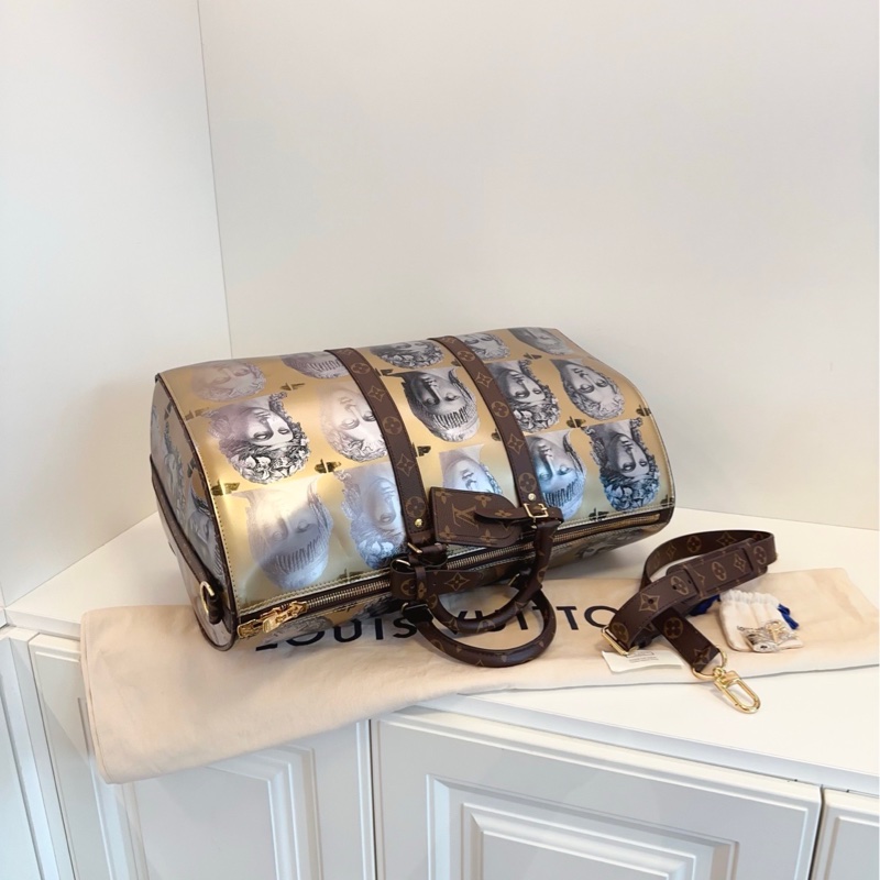 【99新閒置🆕】LVx FORNASETTI keepall45 限量羅馬雕像旅行袋-5