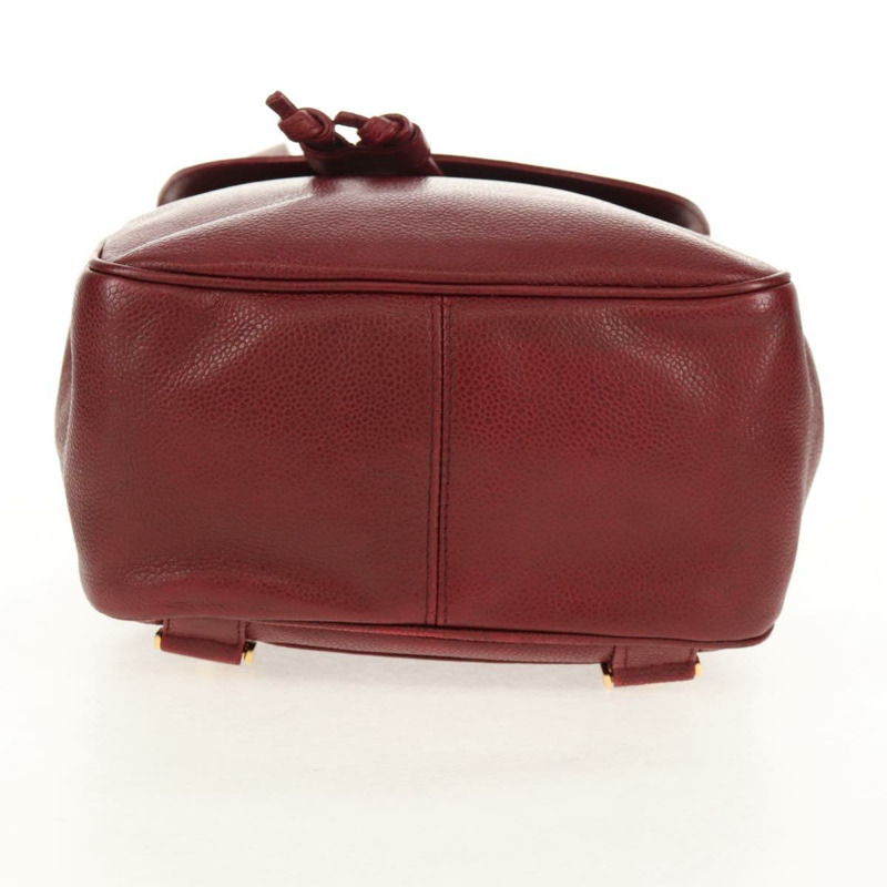 【日本直送】香奈兒魚子醬皮紅色金色雙C標誌背包 Auth bs30593V-4