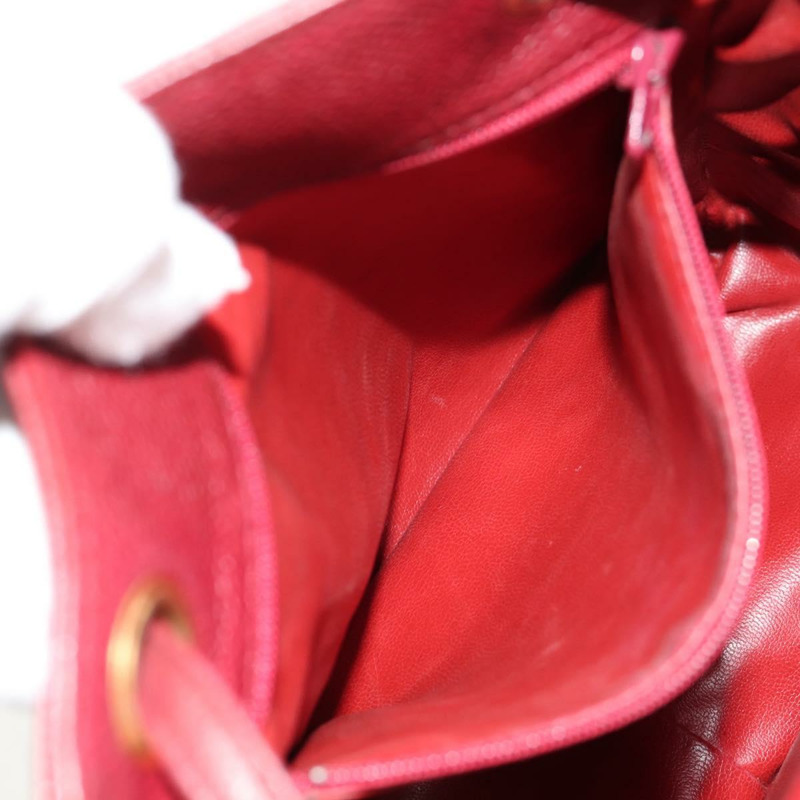 【日本直送】香奈兒魚子醬皮紅色金色雙C標誌背包 Auth bs30593V-23