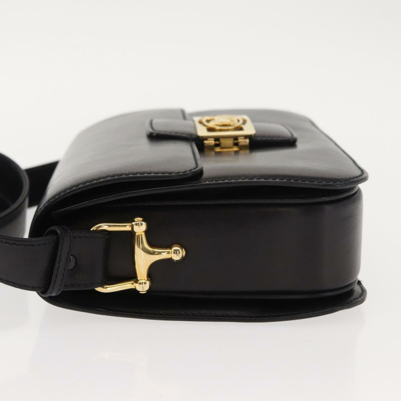 【日本直送】CELINE 黑色金色皮革肩背包，正品編號 152097-3