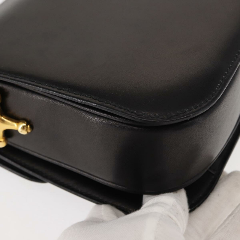 【日本直送】CELINE 黑色金色皮革肩背包，正品編號 152097-14