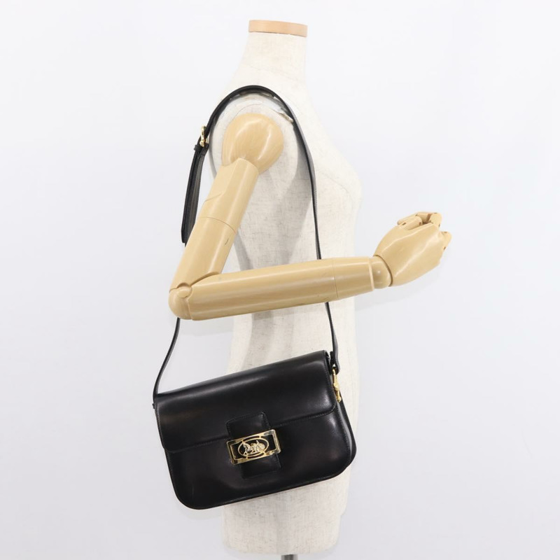 【日本直送】CELINE 黑色金色皮革肩背包，正品編號 152097-24